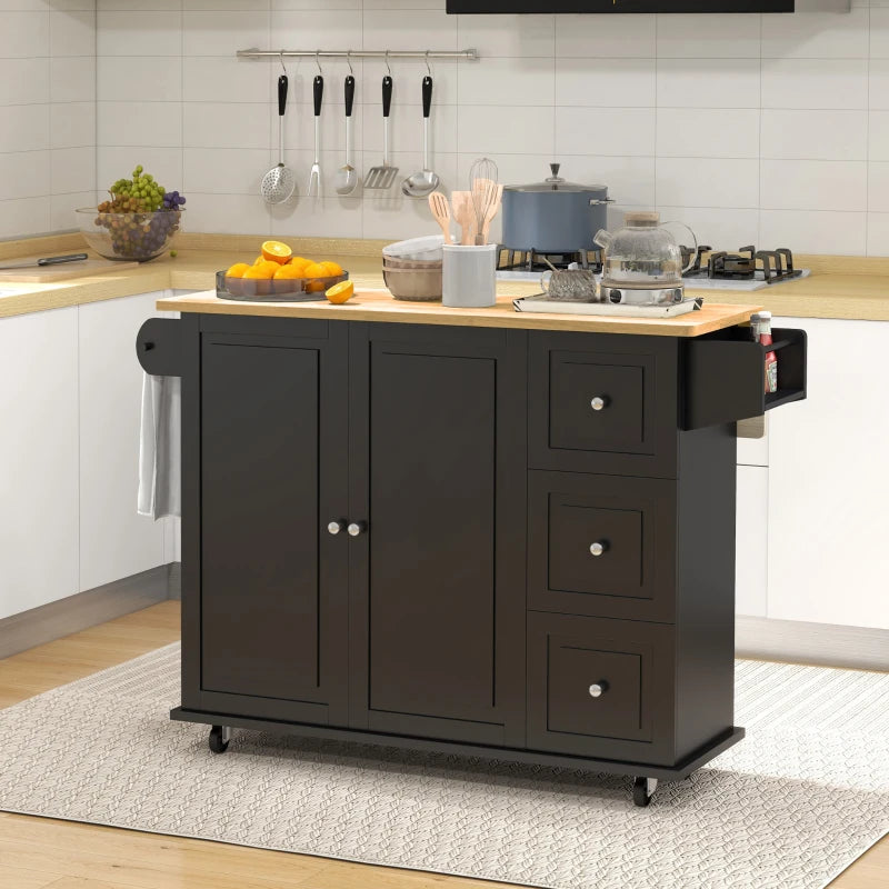 Îlot de Cuisine Mobile à Plateau Extensible - Gain d'espace