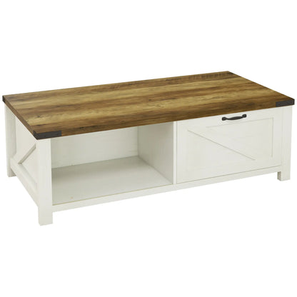 Table Basse avec Rangement Moderne avec Tiroir et Étagère