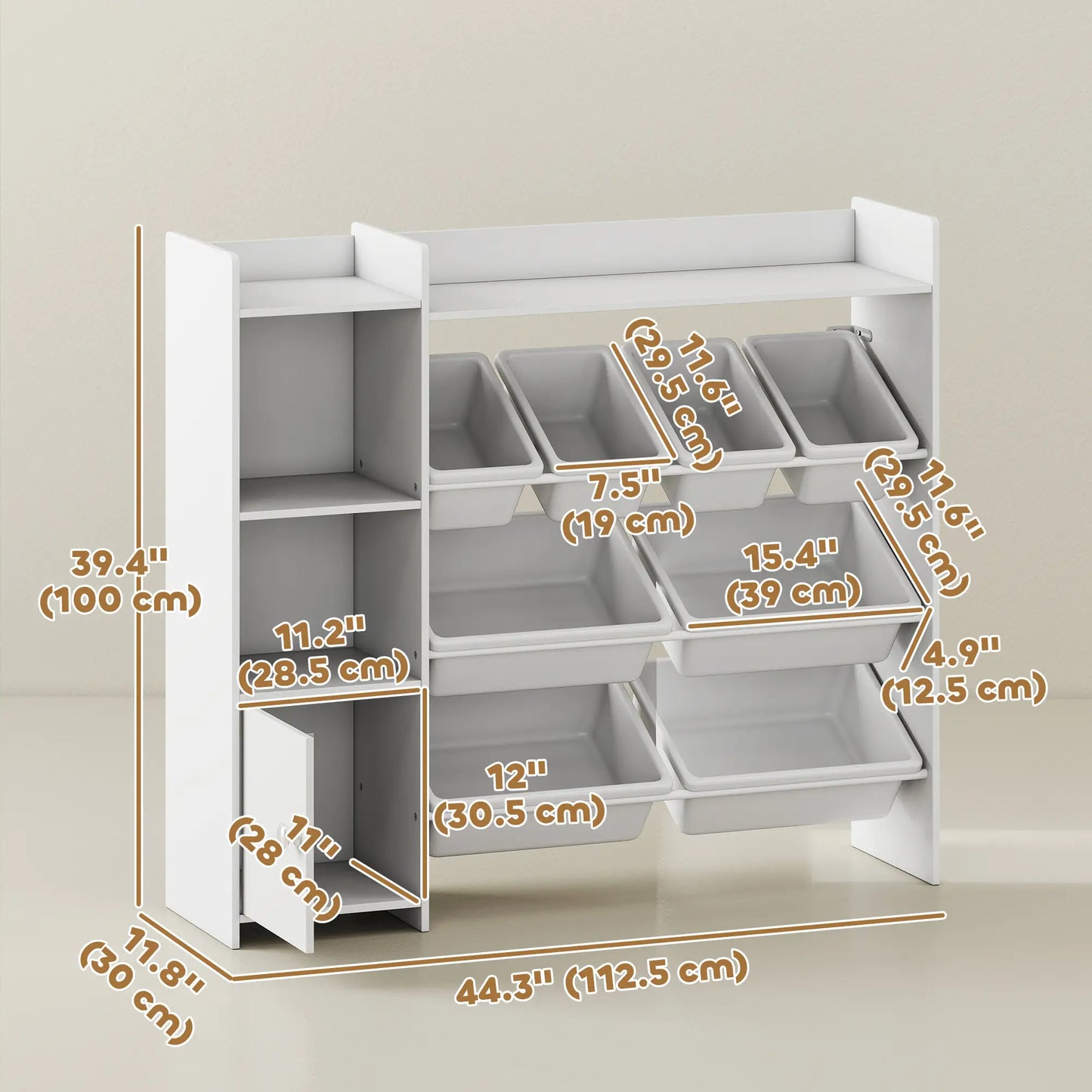 Bibliothèque et organiseur de jouets pour enfants, étagère pour livres avec 8 bacs amovibles, meuble pour salle de jeux, chambre d'enfant, nursery