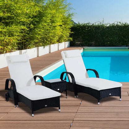 Chaise longue de jardin en rotin Résistant Pour La Détente