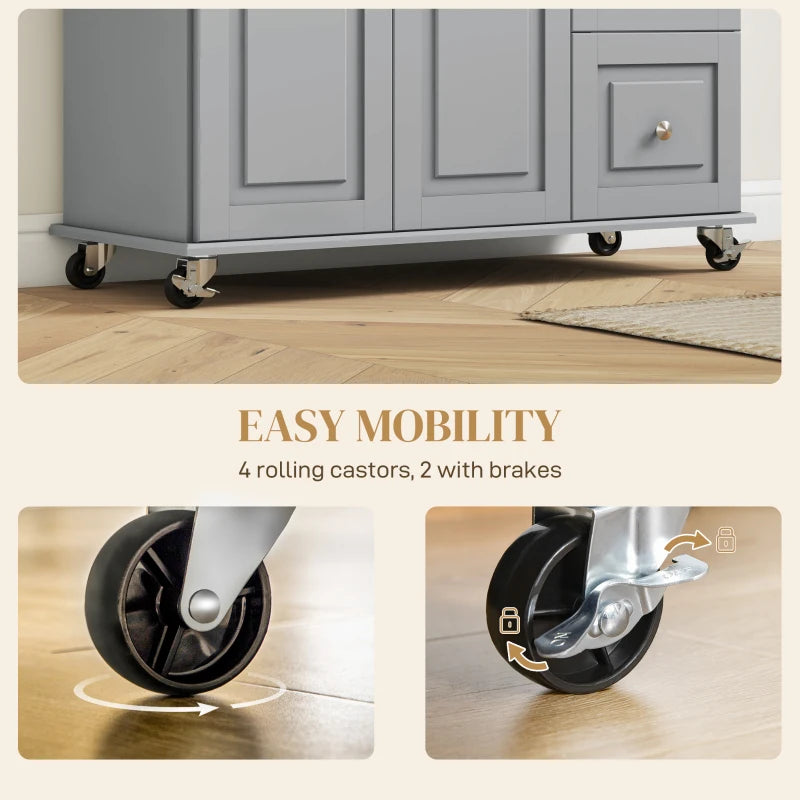Îlot de Cuisine Mobile à Plateau Extensible - Gain d'espace