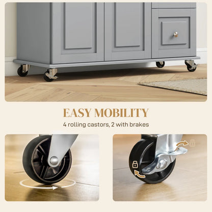 Îlot de Cuisine Mobile à Plateau Extensible - Gain d'espace