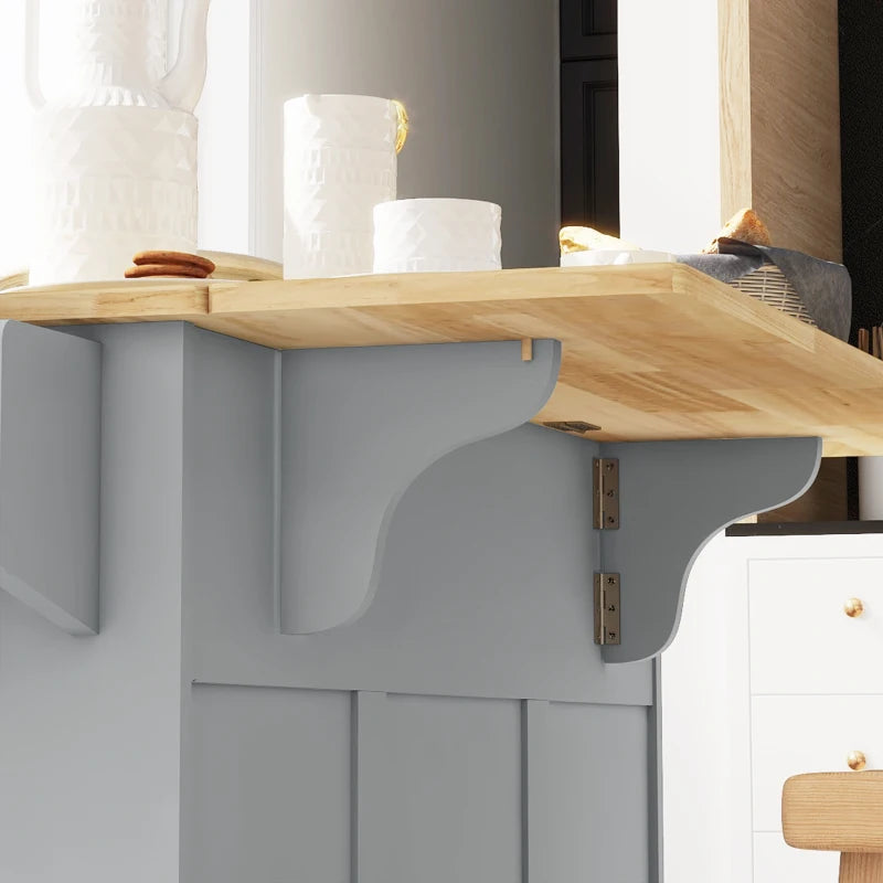 Îlot de Cuisine Mobile à Plateau Extensible - Gain d'espace