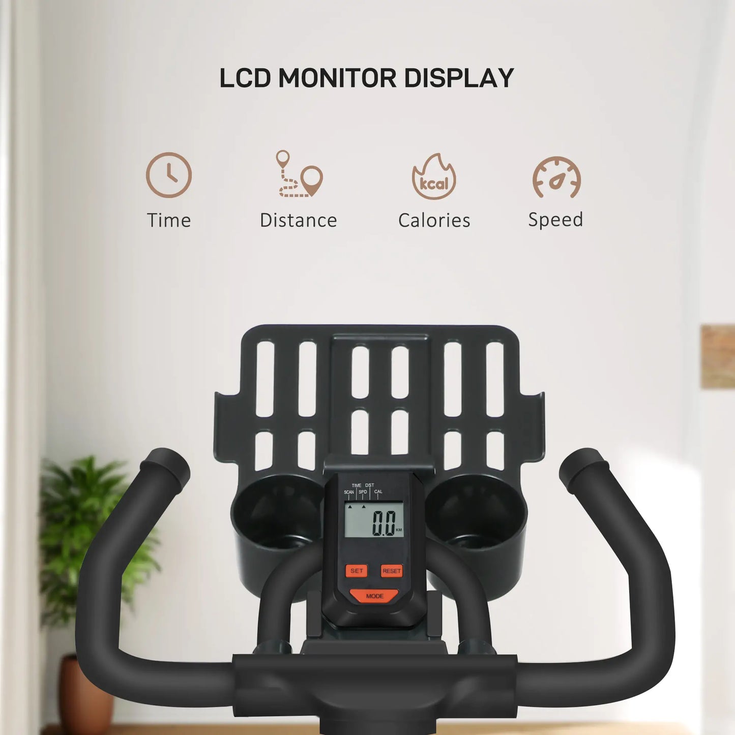 Vélo compact réglable avec écran LCD, vélo de cyclisme d'intérieur pour la maison avec résistance ajustable, noir