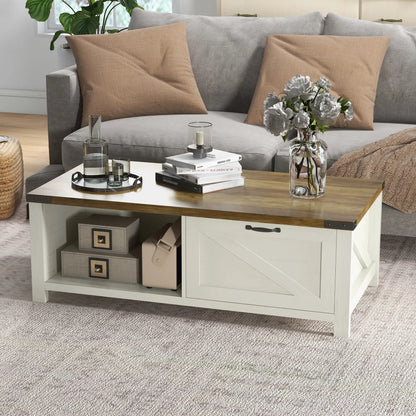 Table Basse avec Rangement Moderne avec Tiroir et Étagère
