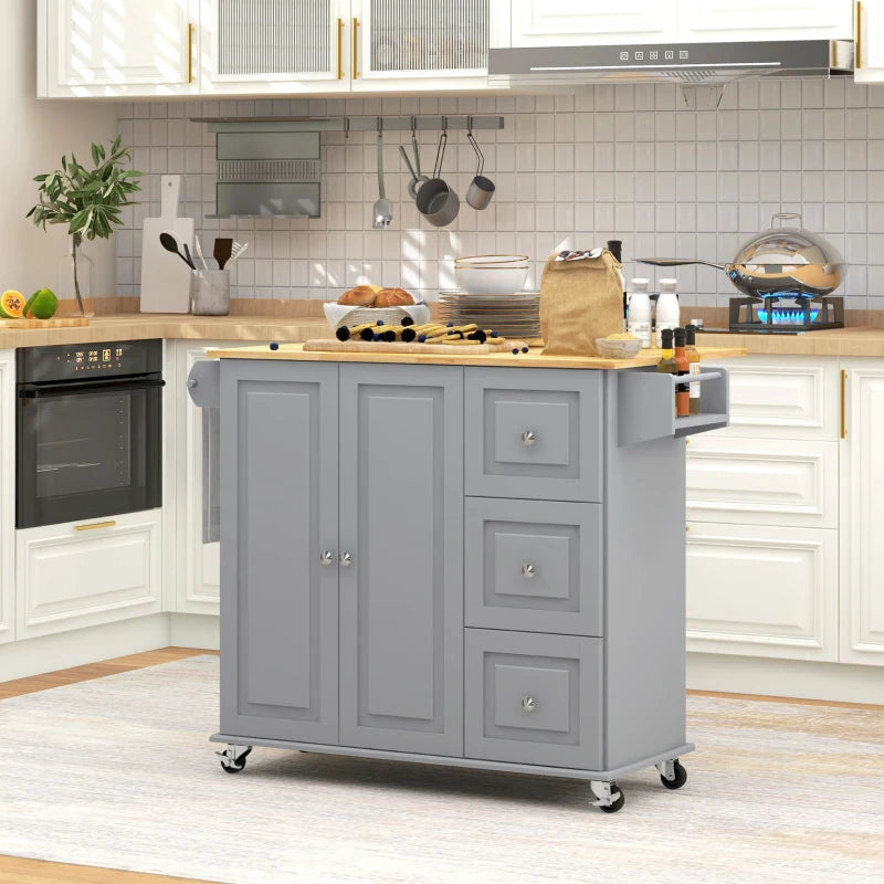 Îlot de Cuisine Mobile à Plateau Extensible - Gain d'espace
