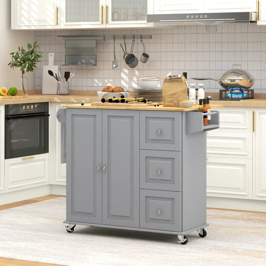 Îlot de Cuisine Mobile à Plateau Extensible - Gain d'espace