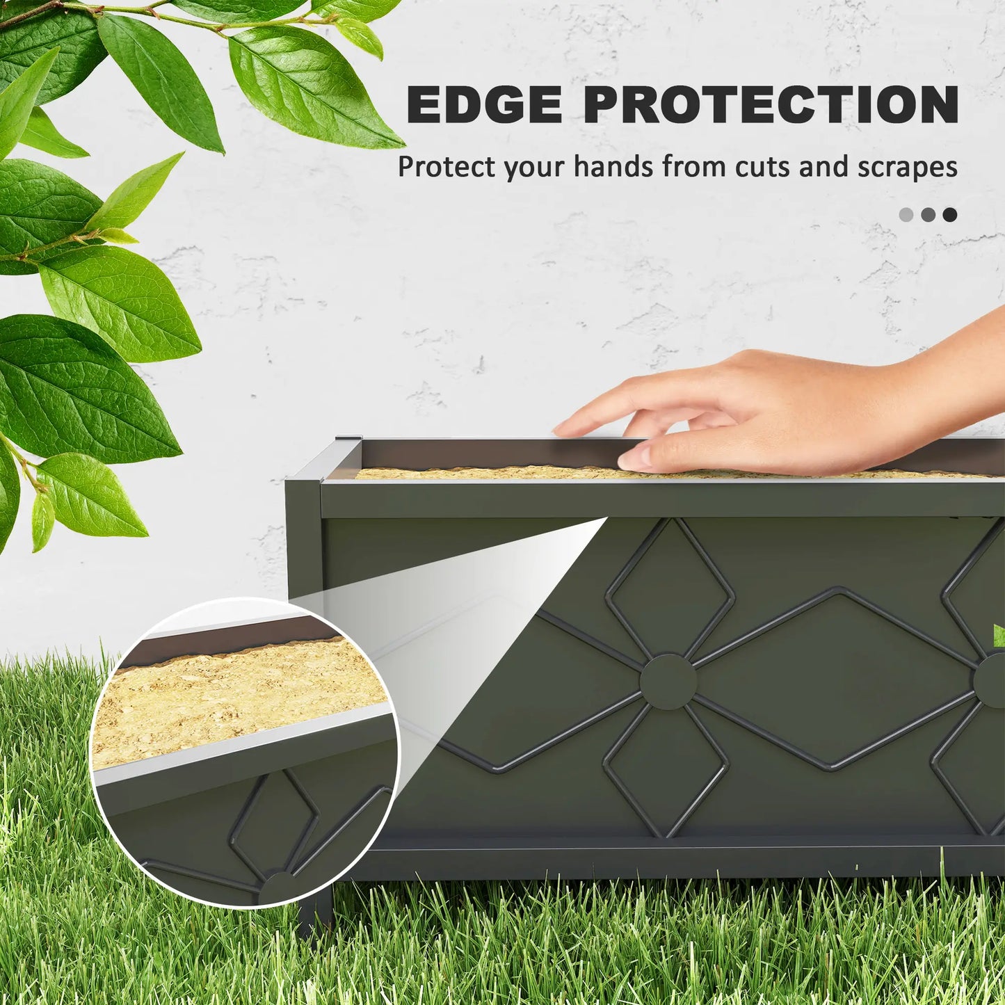 Carré potager surélevé galvanisé avec trous de drainage, bac à fleurs surélevé en métal, jardinière extérieure galvanisée pour herbes