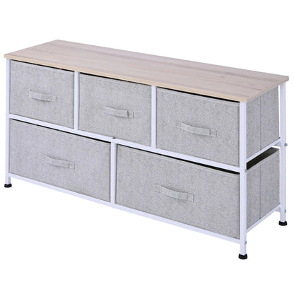 Commode de rangement 5 tiroirs en Tissu léger, Pour Rangement Discret